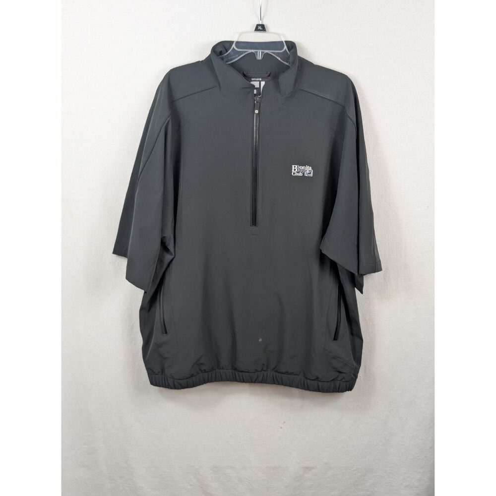 FootJoy DryJoys Tour Collection 1/4 Zip 3/4 Sleeve Pullover Black Men's Size XL